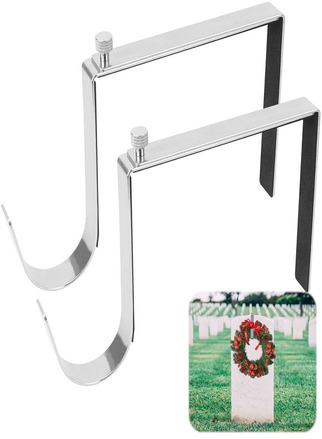 AQKILO Adjustable Cemetery Wreath Hangers with Protective Pads for Headstones - Fits 6-11 Inch Tombstones, Christmas、Easter、Memorial Day Grave Decor Wreath Holders, Width Adjustable Design - 2 Pack - Image 1